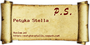 Petyka Stella névjegykártya
